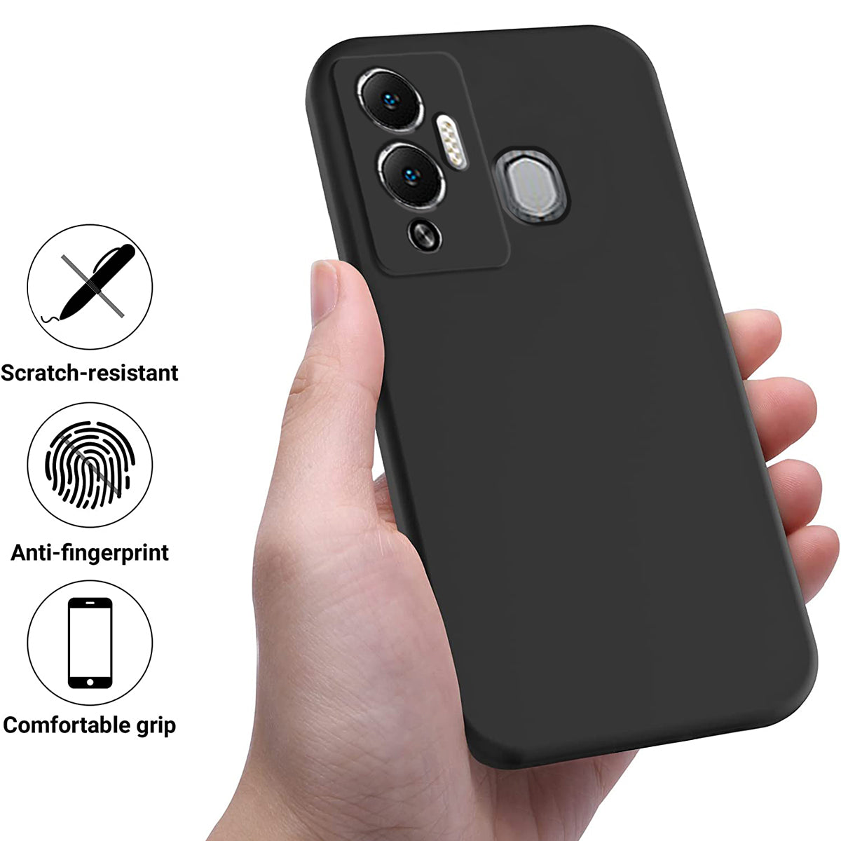 Liquid Silicone Cover for Infinix Hot 12 Play NFC 4G / Hot 12 Play 4G , Soft Lining Protection Anti-Scratch Phone Case