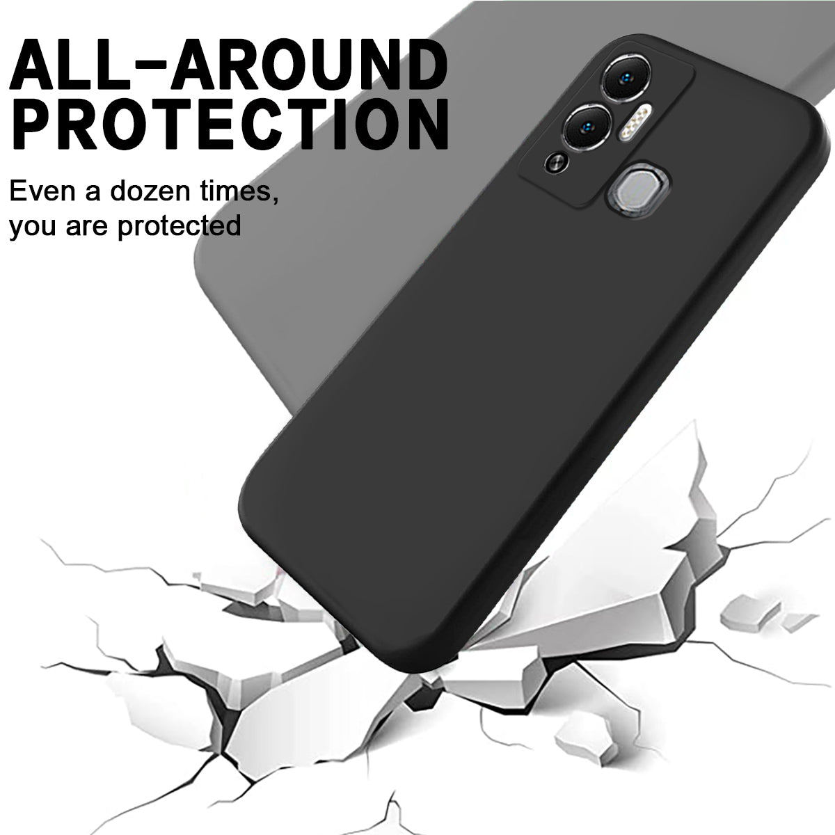Liquid Silicone Cover for Infinix Hot 12 Play NFC 4G / Hot 12 Play 4G , Soft Lining Protection Anti-Scratch Phone Case