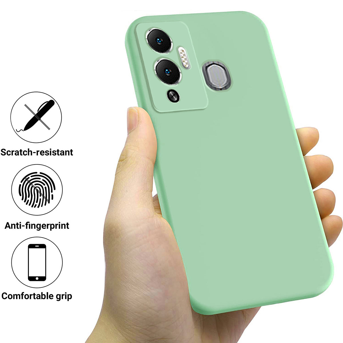 Liquid Silicone Cover for Infinix Hot 12 Play NFC 4G / Hot 12 Play 4G , Soft Lining Protection Anti-Scratch Phone Case