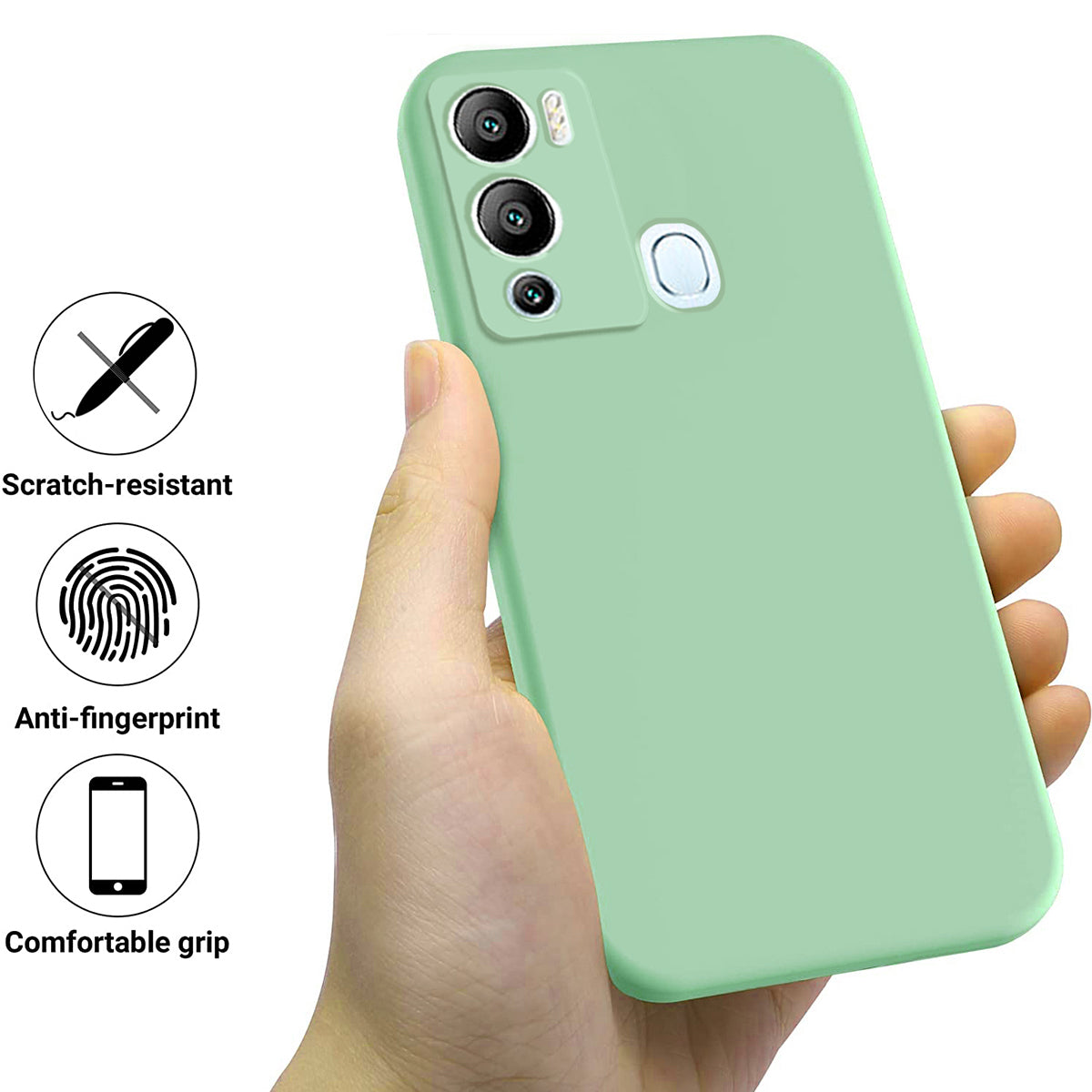 For Infinix Hot 12i 4G Slim Design Liquid Silicone Phone Case Soft Lining Protective Cover