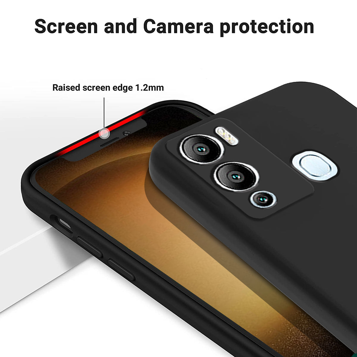 For Infinix Hot 12i 4G Slim Design Liquid Silicone Phone Case Soft Lining Protective Cover