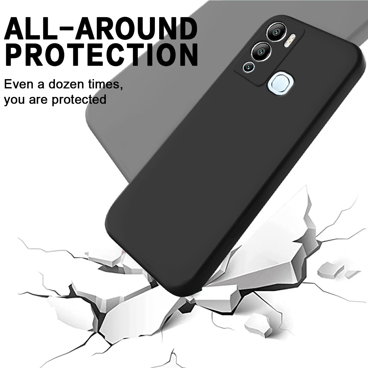 For Infinix Hot 12i 4G Slim Design Liquid Silicone Phone Case Soft Lining Protective Cover