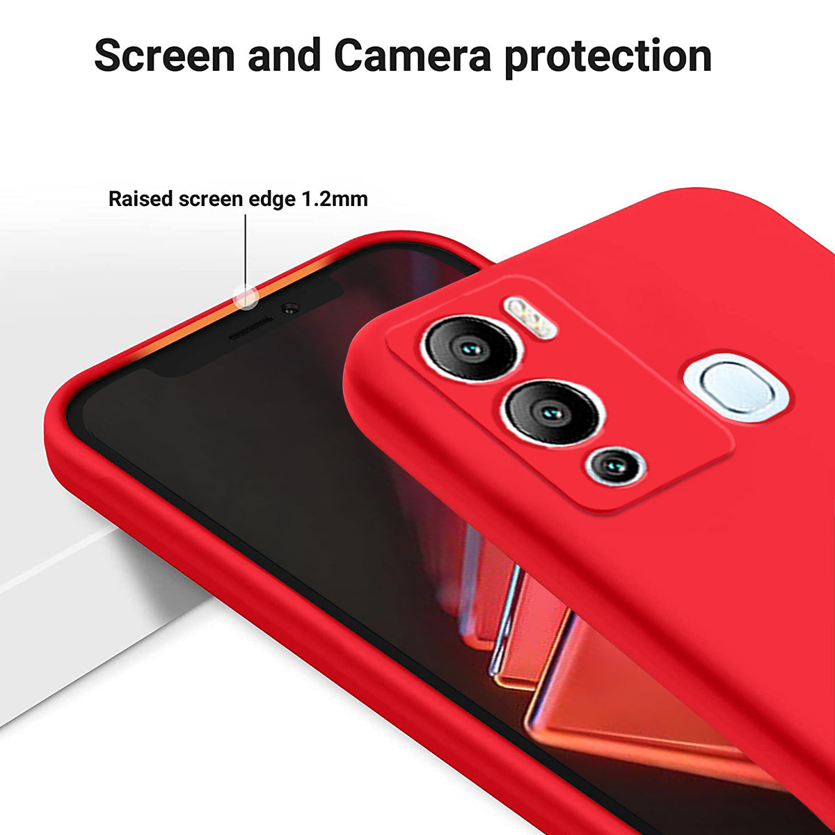 For Infinix Hot 12i 4G Slim Design Liquid Silicone Phone Case Soft Lining Protective Cover