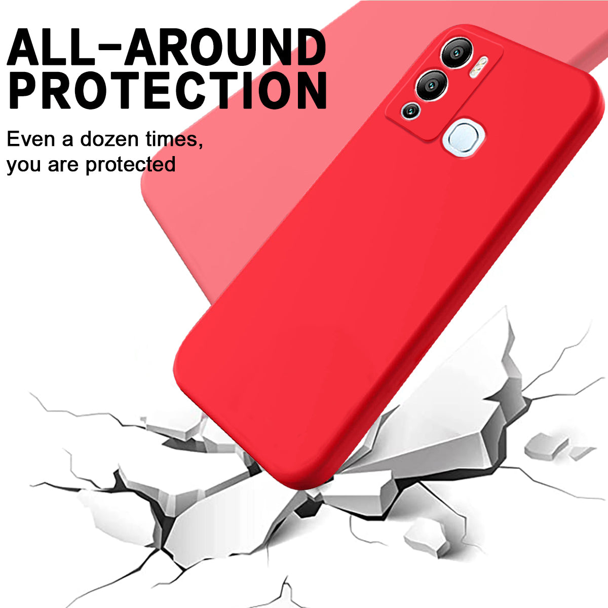 For Infinix Hot 12i 4G Slim Design Liquid Silicone Phone Case Soft Lining Protective Cover