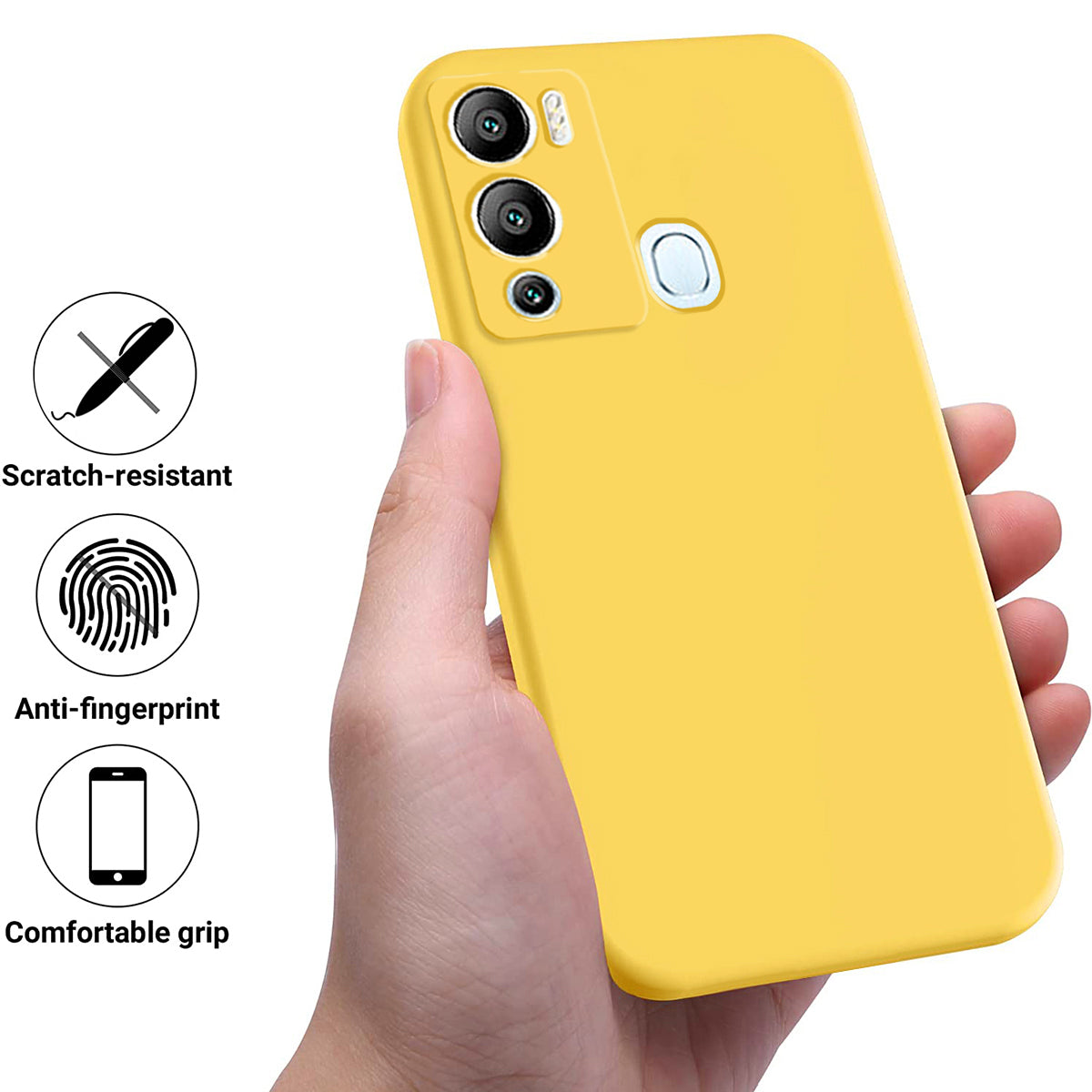 For Infinix Hot 12i 4G Slim Design Liquid Silicone Phone Case Soft Lining Protective Cover