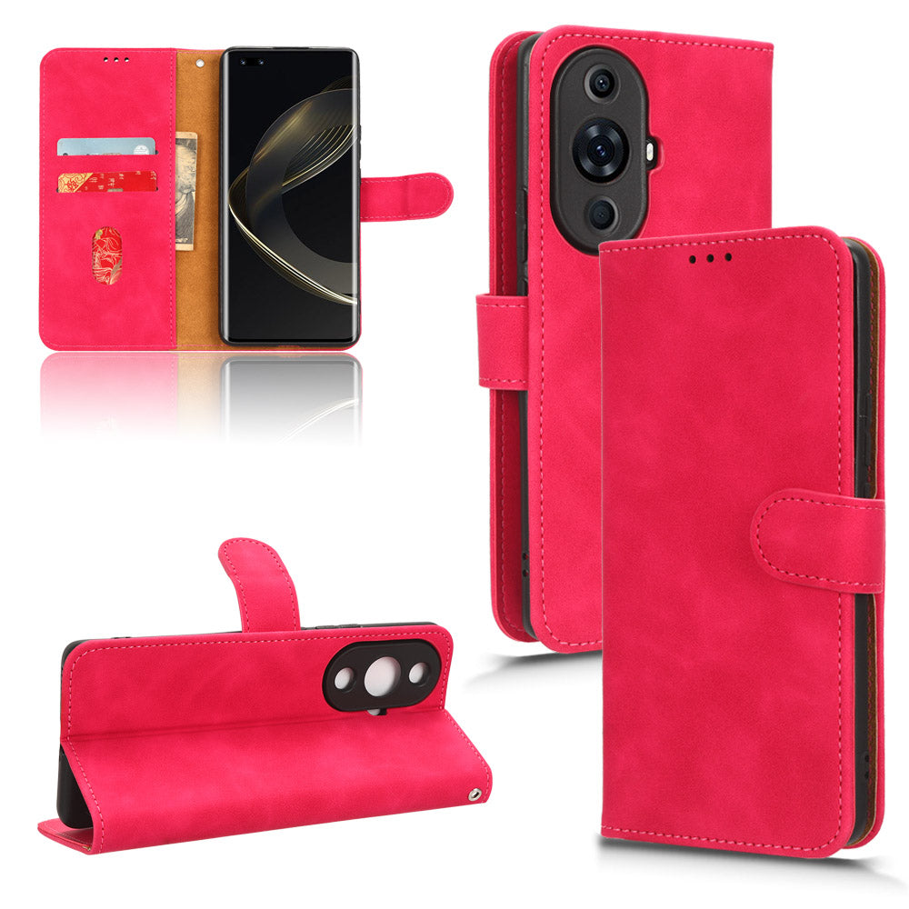 For Huawei nova 11 Pro / nova 11 Ultra Skin-touch PU Leather Phone Cover Wallet Stand Cell Phone Case