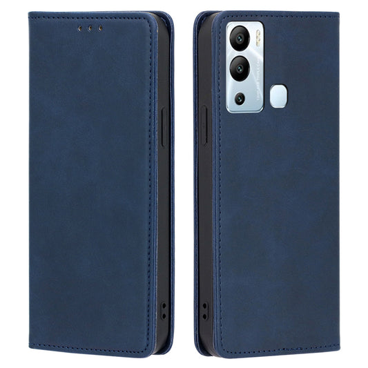 For Infinix Hot 12i 4G PU Leather+TPU Phone Case Calf Texture Magnetic Closing Wallet Stand Cover