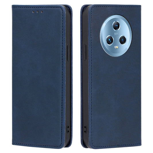 For Honor Magic5 PU Leather+TPU Wallet Stand Phone Case Calf Texture Magnetic Closing Cover