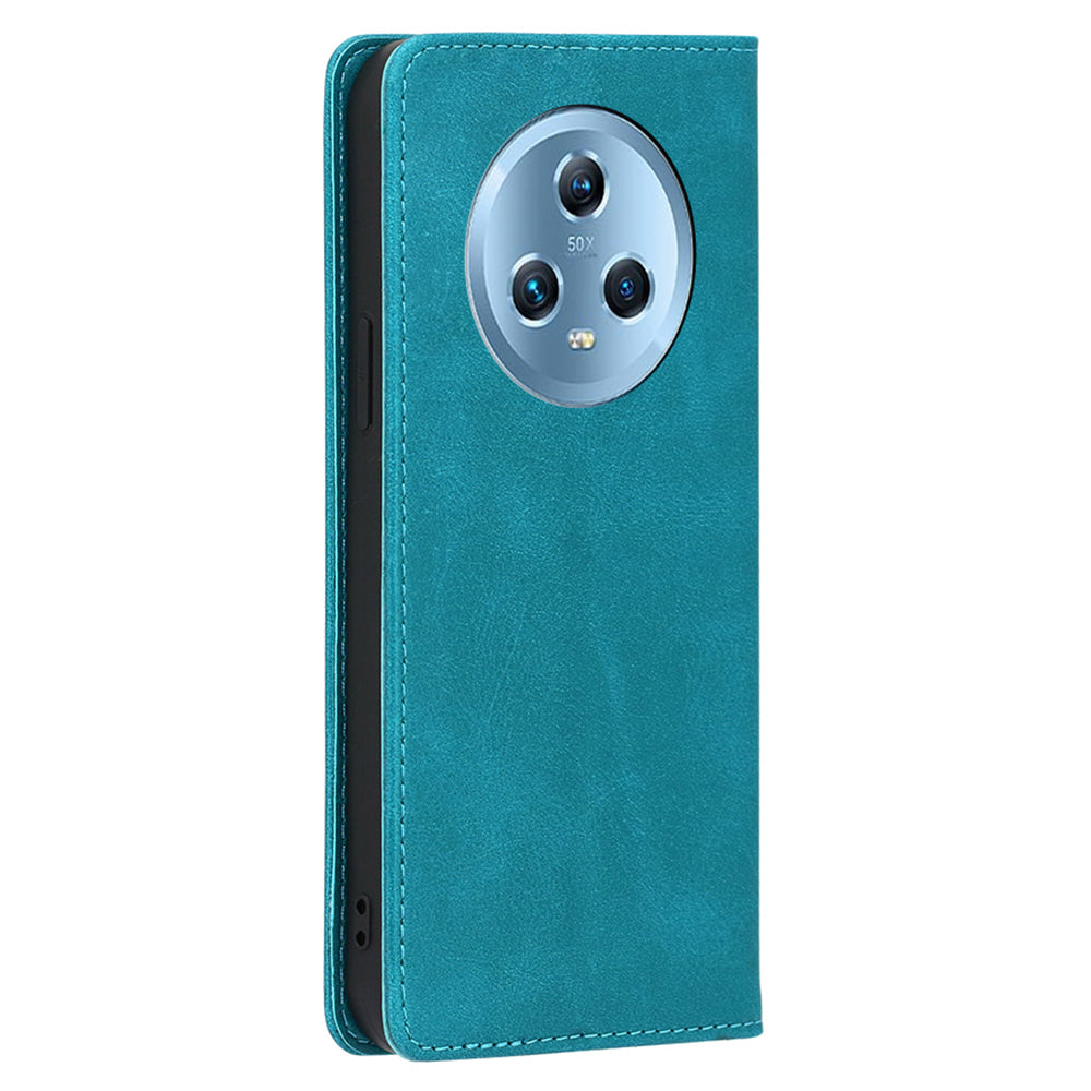 For Honor Magic5 PU Leather+TPU Wallet Stand Phone Case Calf Texture Magnetic Closing Cover