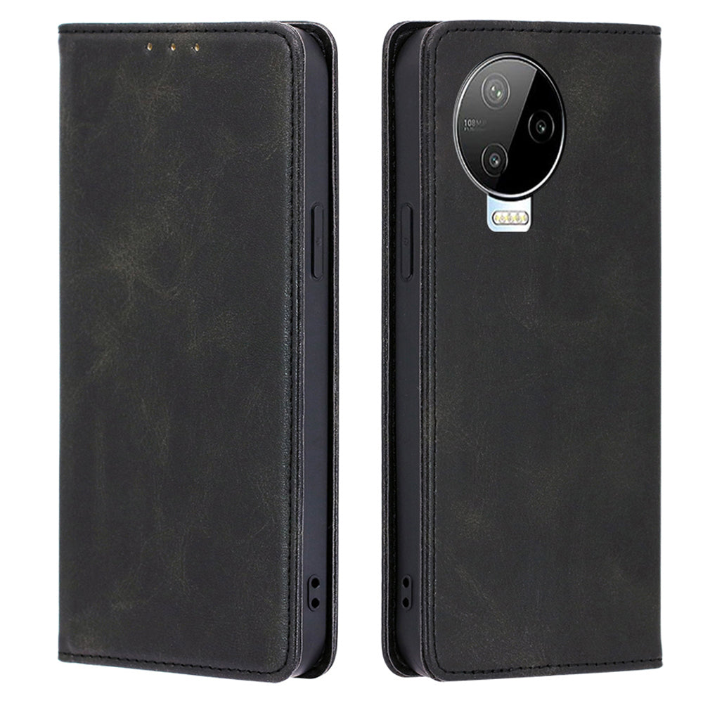 For Infinix Note 12 Pro 4G / Note 12 (2023) 4G PU Leather Wallet Stand Shell Calf Texture Magnetic Closing Phone Case