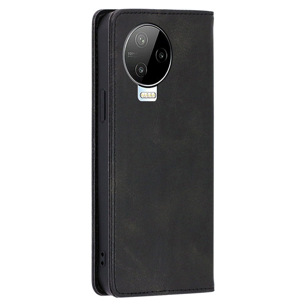 For Infinix Note 12 Pro 4G / Note 12 (2023) 4G PU Leather Wallet Stand Shell Calf Texture Magnetic Closing Phone Case
