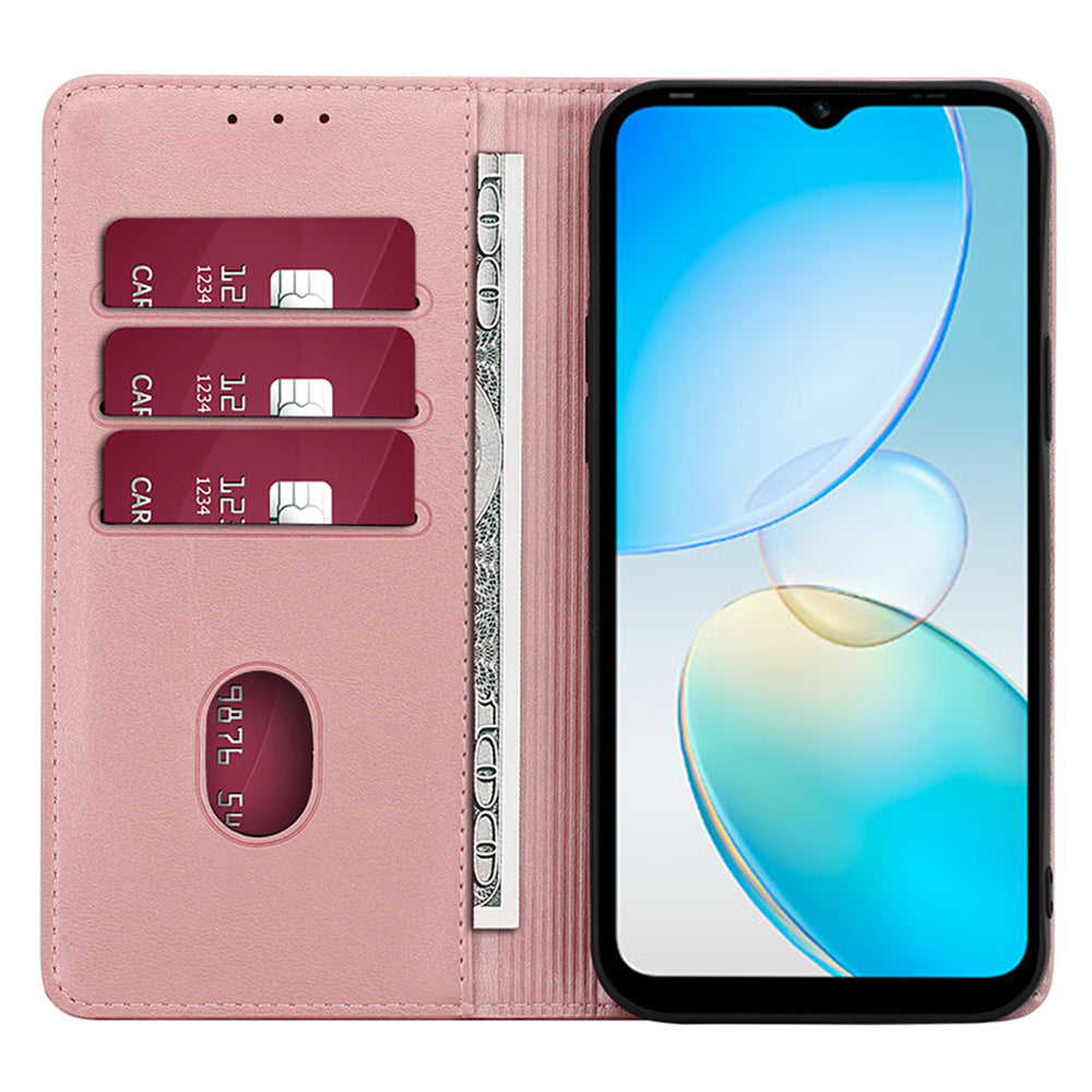 For Infinix Note 12 Pro 4G / Note 12 (2023) 4G PU Leather Wallet Stand Shell Calf Texture Magnetic Closing Phone Case