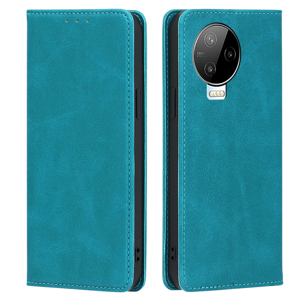 For Infinix Note 12 Pro 4G / Note 12 (2023) 4G PU Leather Wallet Stand Shell Calf Texture Magnetic Closing Phone Case