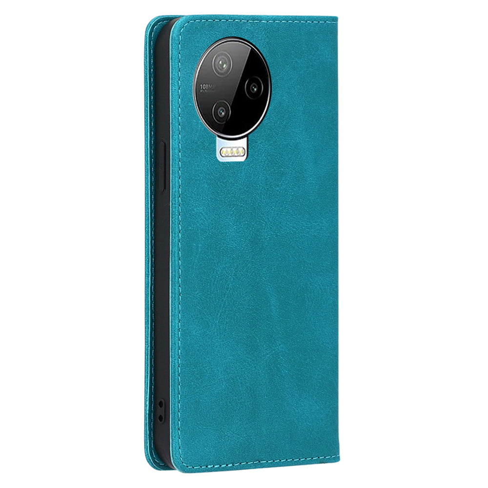 For Infinix Note 12 Pro 4G / Note 12 (2023) 4G PU Leather Wallet Stand Shell Calf Texture Magnetic Closing Phone Case