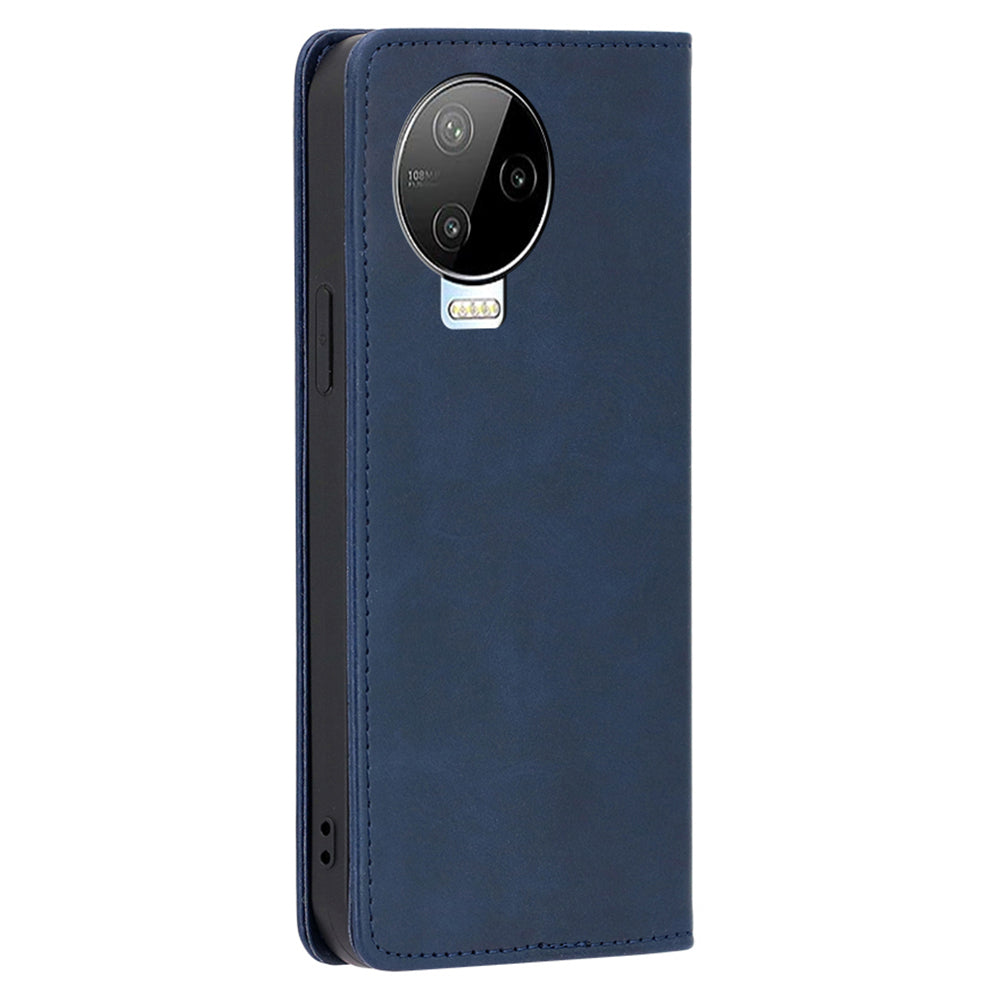 For Infinix Note 12 Pro 4G / Note 12 (2023) 4G PU Leather Wallet Stand Shell Calf Texture Magnetic Closing Phone Case