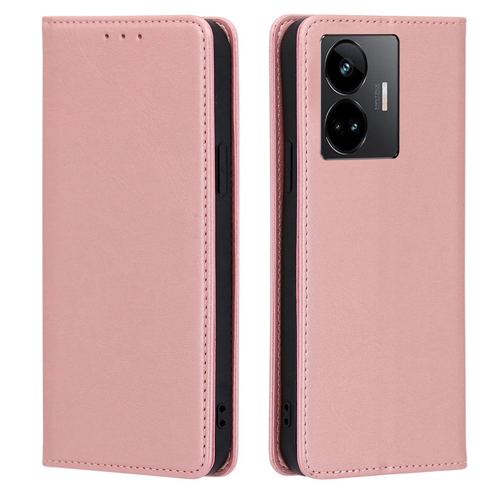 Leather Phone Case for Realme GT Neo 5 5G / GT3 5G / GT Neo 5 240W 5G Calf Texture Wallet Stand Magnetic Cover