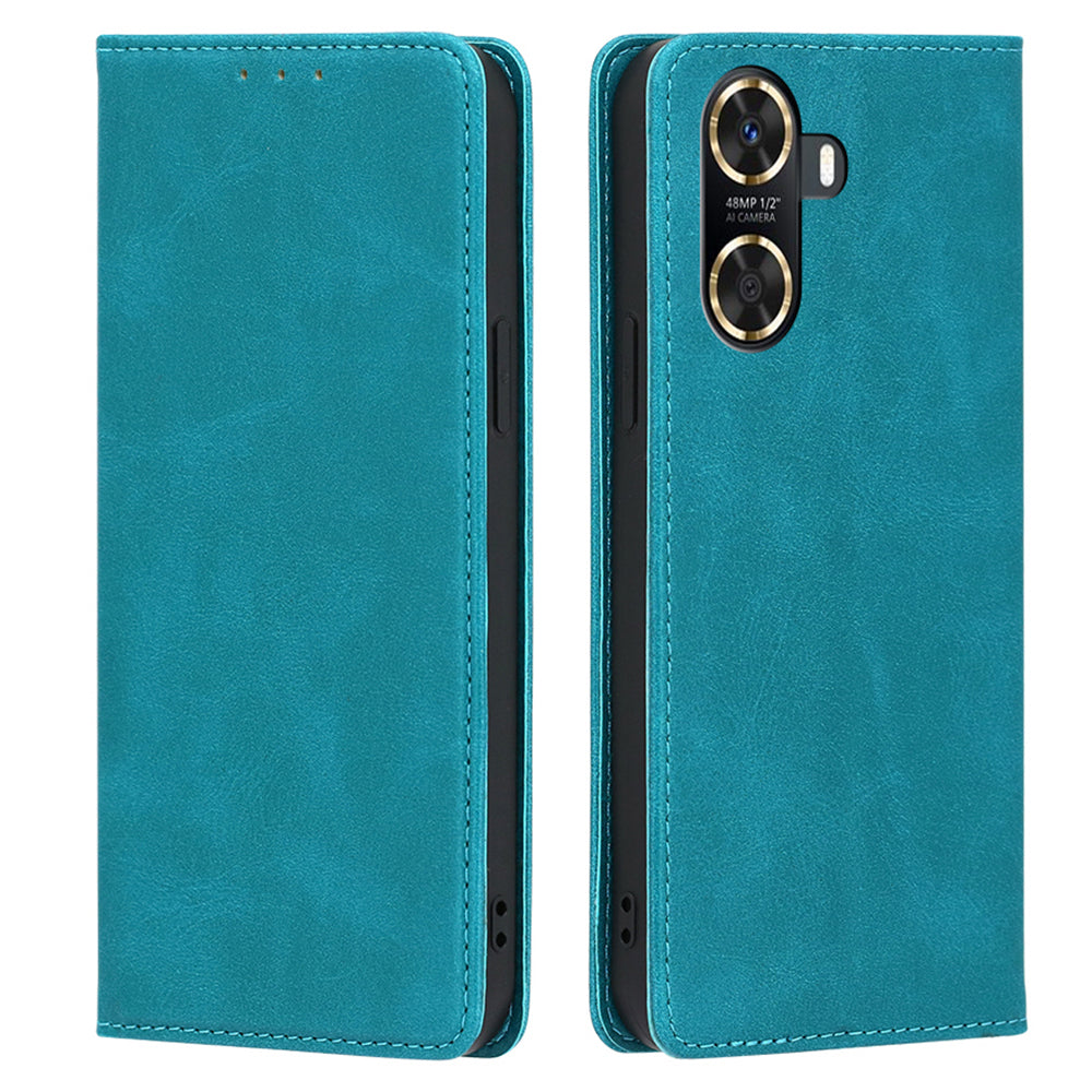 For Huawei Enjoy 60 PU Leather Stand Wallet Case Calf Texture Magnetic Shockproof Phone Cover
