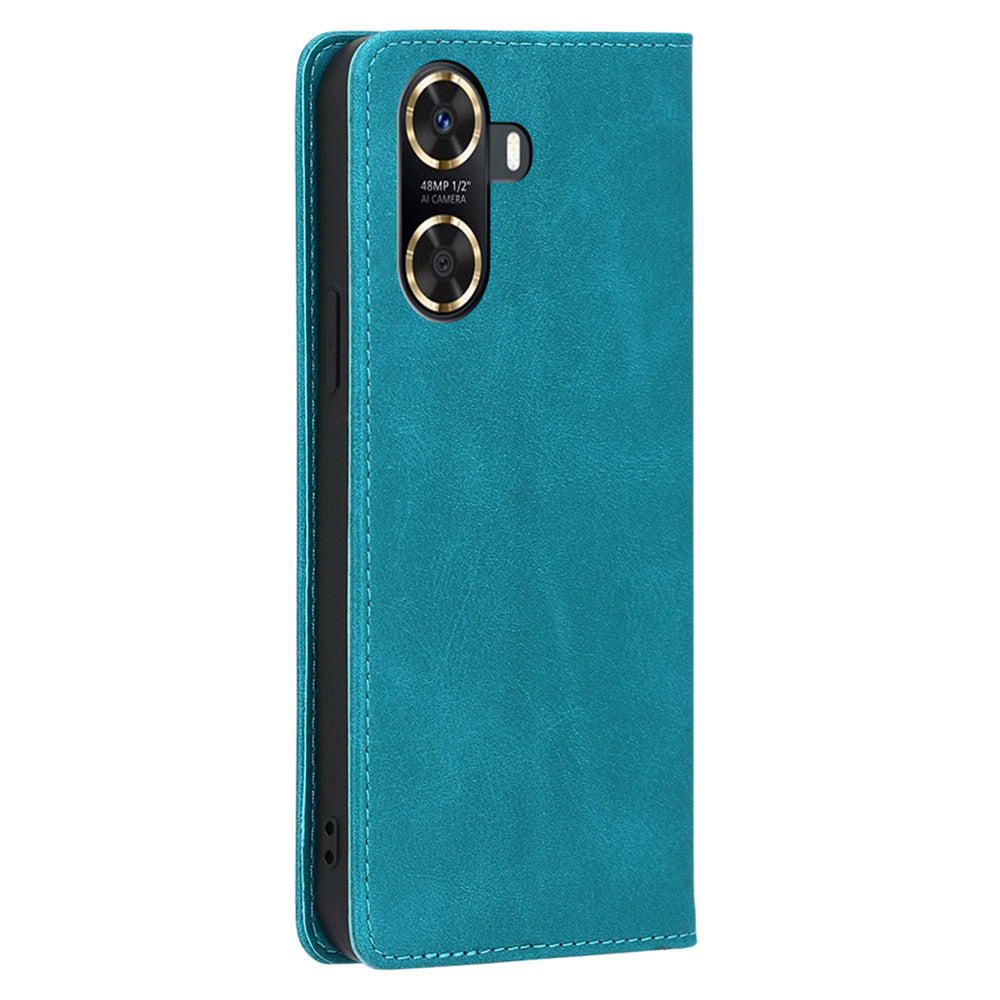 For Huawei Enjoy 60 PU Leather Stand Wallet Case Calf Texture Magnetic Shockproof Phone Cover