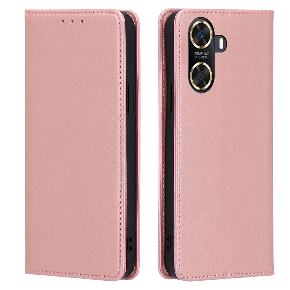 For Huawei Enjoy 60 PU Leather Stand Wallet Case Calf Texture Magnetic Shockproof Phone Cover