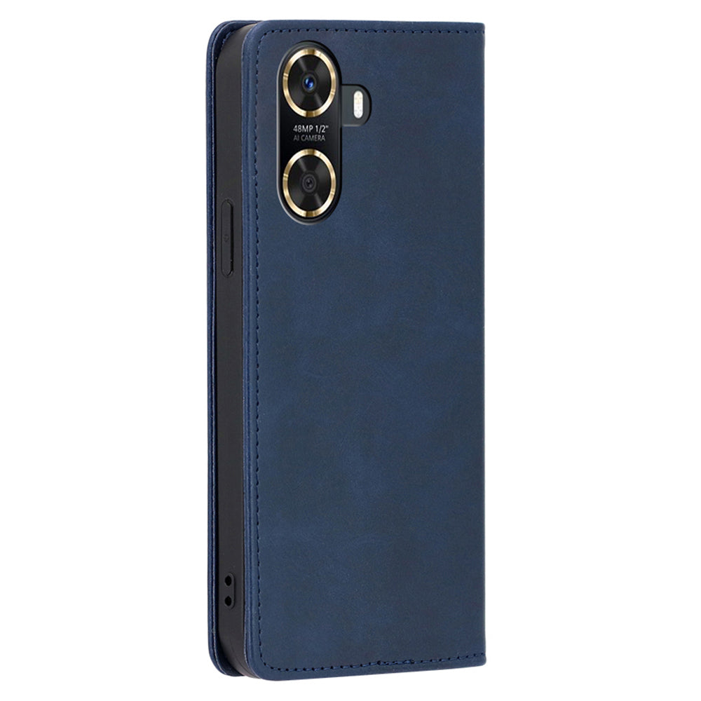 For Huawei Enjoy 60 PU Leather Stand Wallet Case Calf Texture Magnetic Shockproof Phone Cover