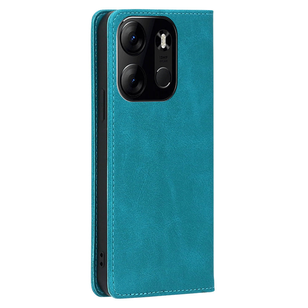 For Tecno Spark Go 2023 4G Stand Leather Phone Case Magnetic Closure Calf Texture Wallet Cover
