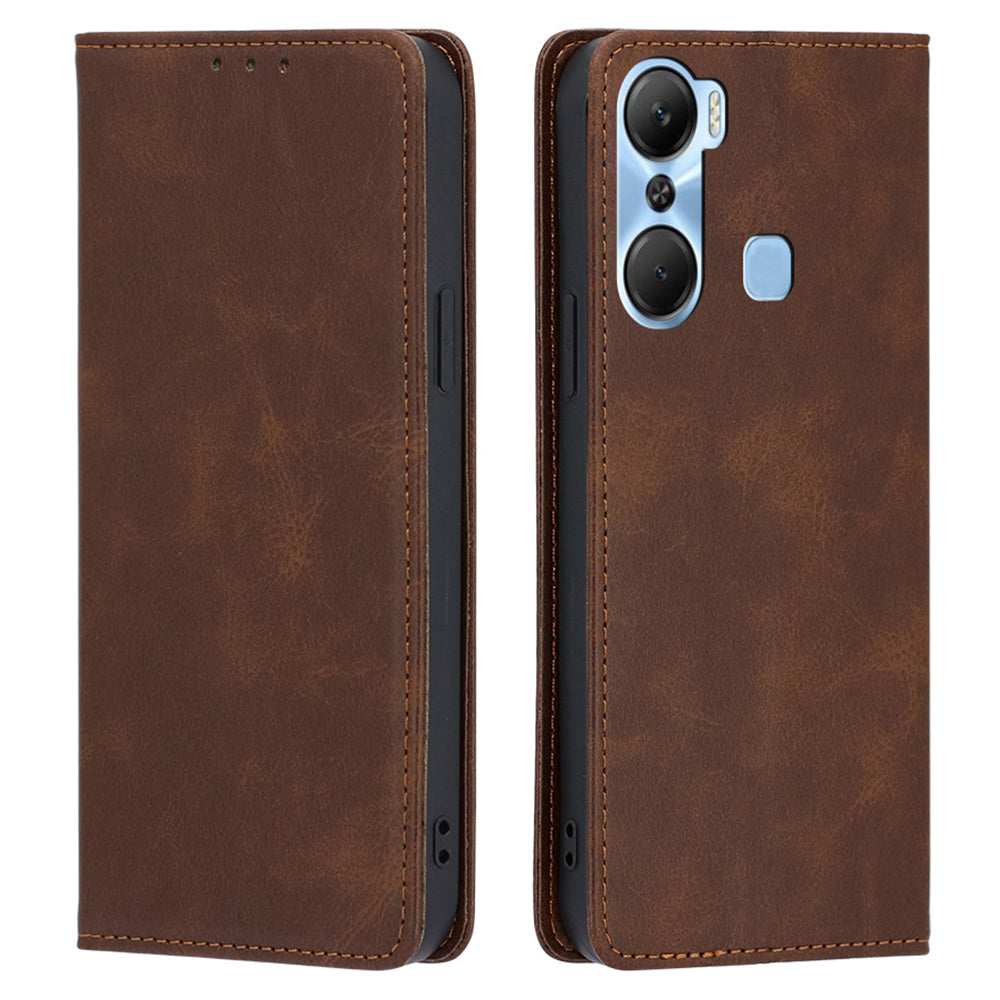 For Infinix Hot 12 Pro 4G Protective Flip Case PU Leather Calf Texture Stand Wallet Phone Cover