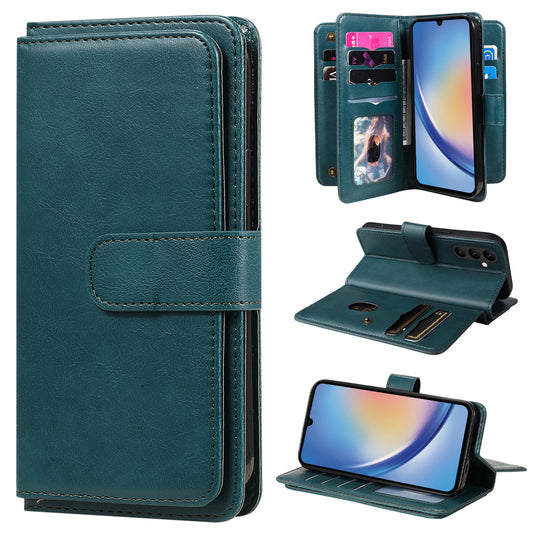 KT Multi-functional Series-1 for Samsung Galaxy A34 5G Leather Cover 10 Card Slots Stand Wallet Phone Flip Case
