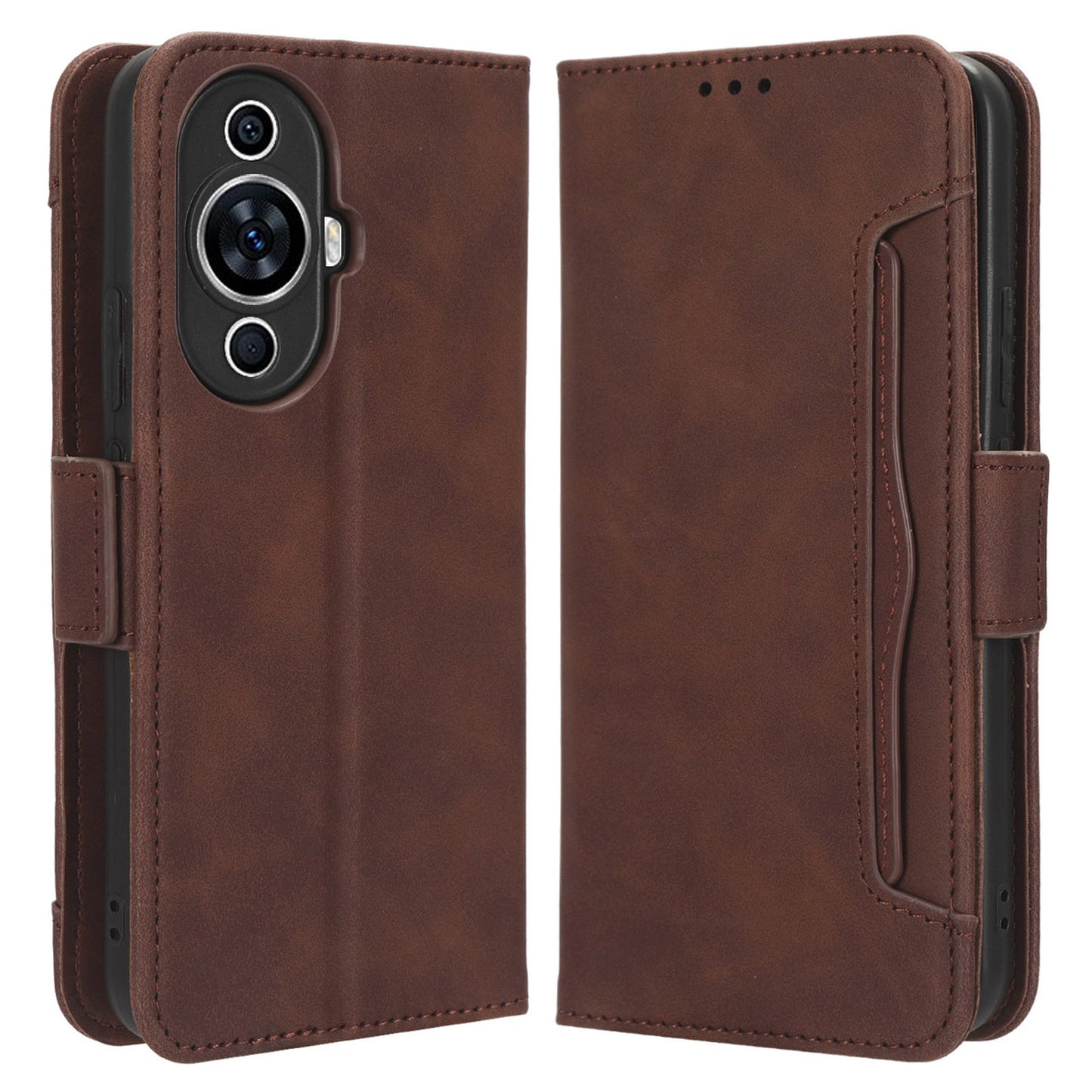 For Huawei nova 11 Flip PU Leather Phone Case Stand Multiple Card Slots Wallet Phone Cover