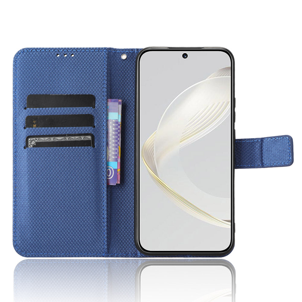 For Huawei nova 11 Wallet Phone Case PU Leather Diamond Texture Stand Cell Phone Cover