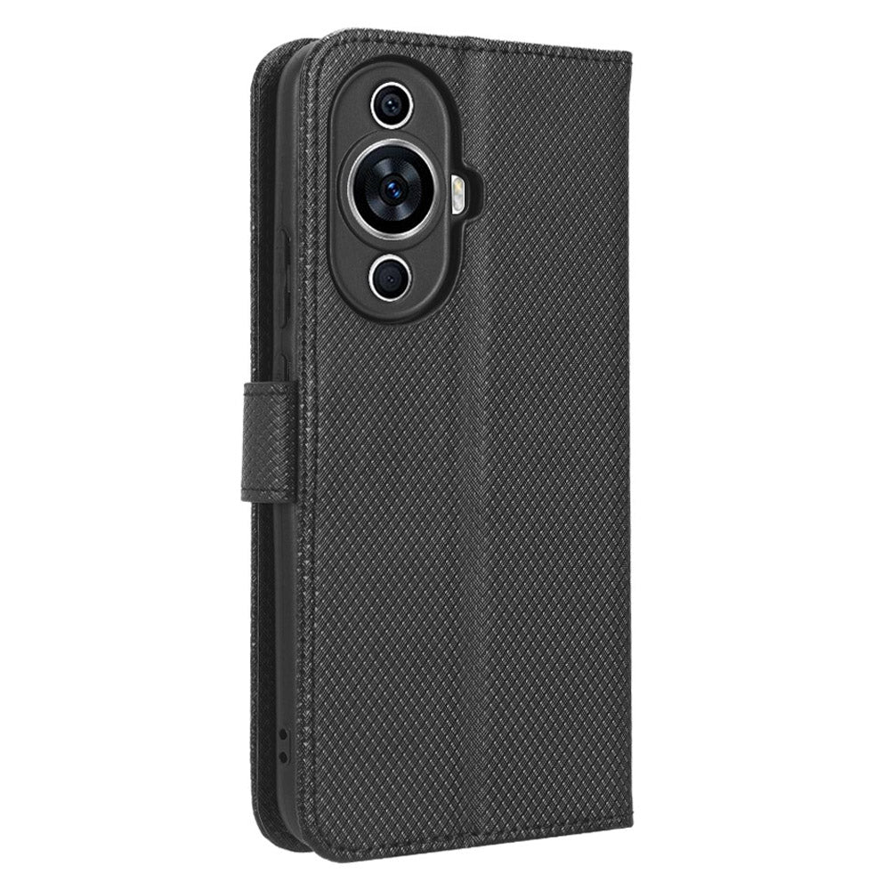 For Huawei nova 11 Wallet Phone Case PU Leather Diamond Texture Stand Cell Phone Cover