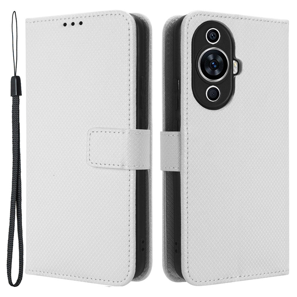 For Huawei nova 11 Wallet Phone Case PU Leather Diamond Texture Stand Cell Phone Cover
