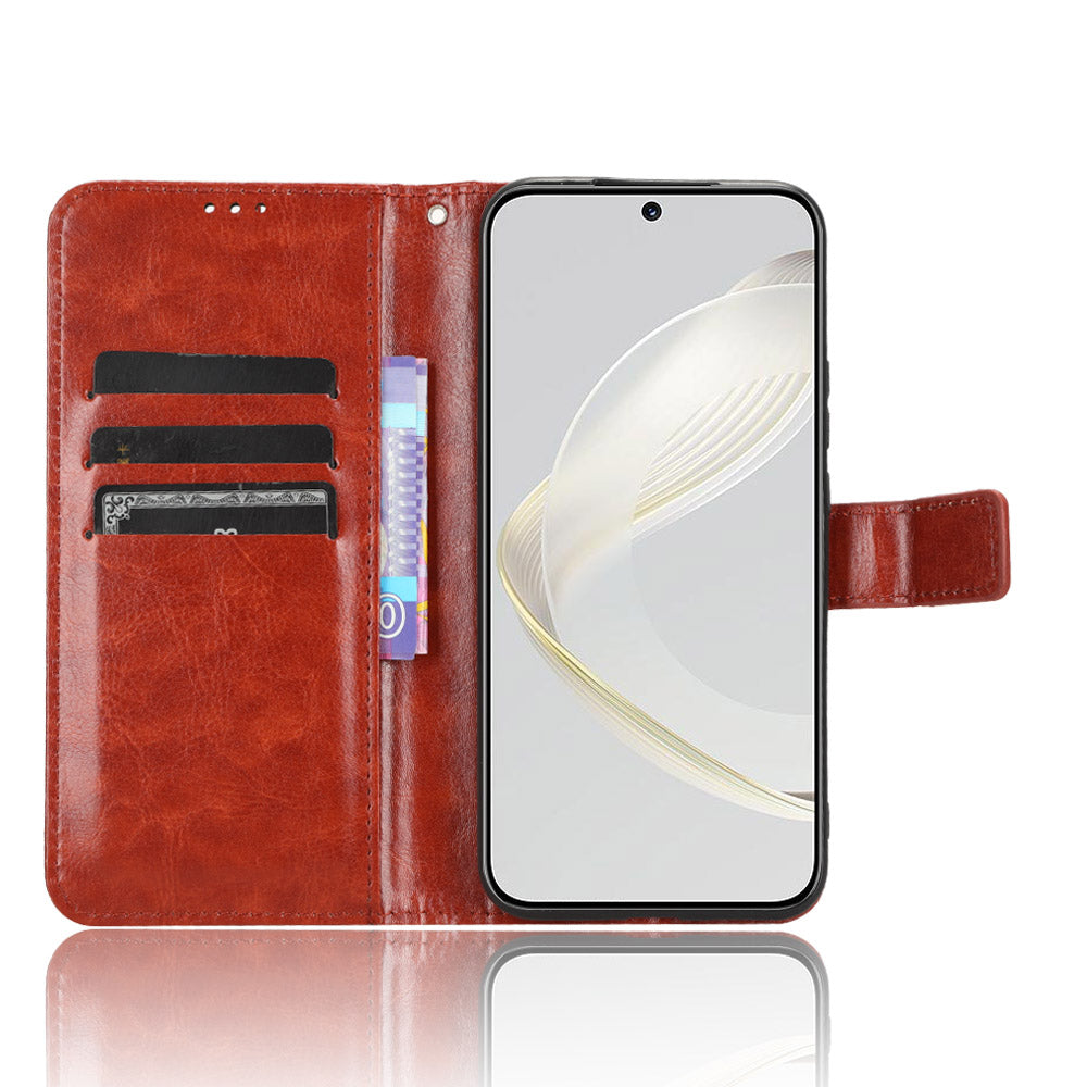 For Huawei nova 11 Wallet Phone Case PU Leather+TPU Crazy Horse Texture Phone Cover with Stand Function