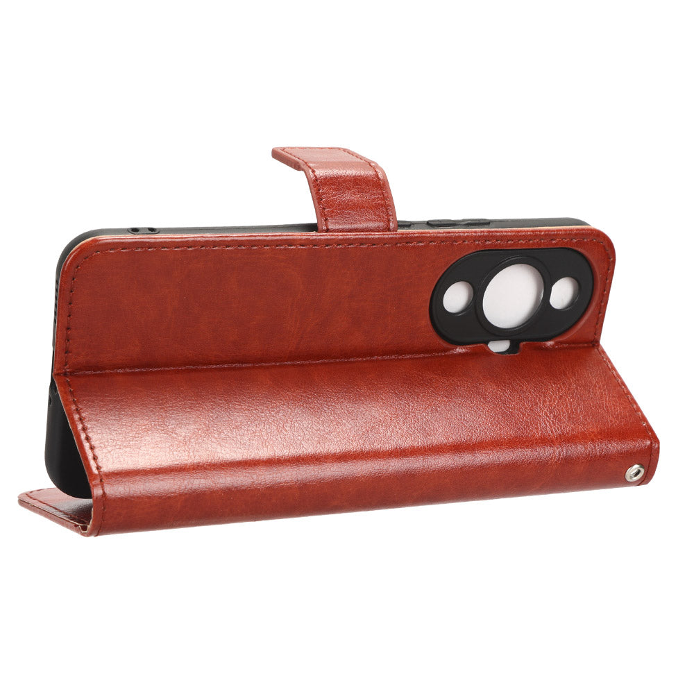 For Huawei nova 11 Wallet Phone Case PU Leather+TPU Crazy Horse Texture Phone Cover with Stand Function