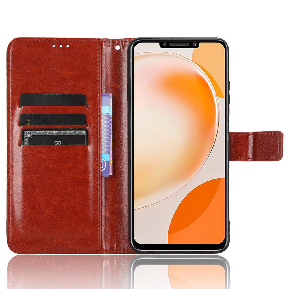 For Huawei nova Y91 4G / Enjoy 60X Crazy Horse Texture Flip Phone Case Stand Wallet PU Leather Phone Cover