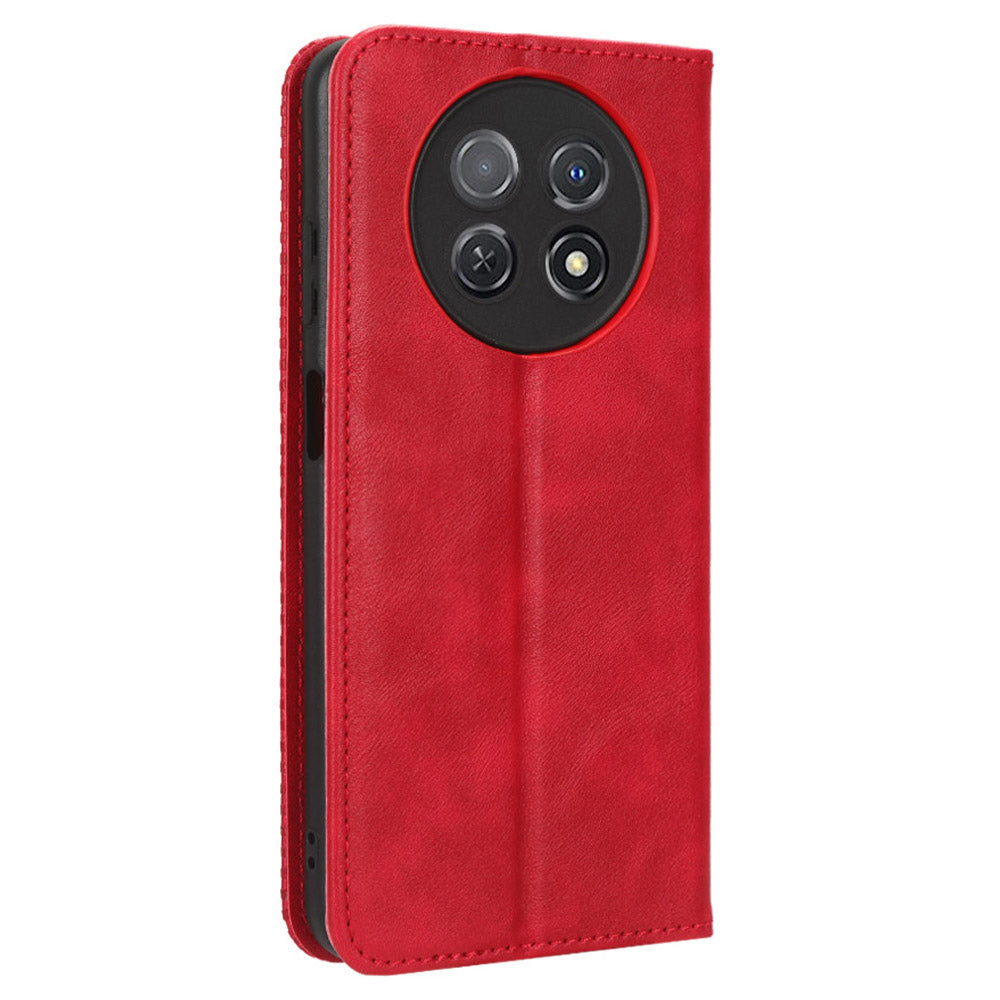 For Huawei nova Y91 4G / Enjoy 60X Dustproof PU Leather Phone Cover Stand Retro Wallet Flip Cell Phone Case