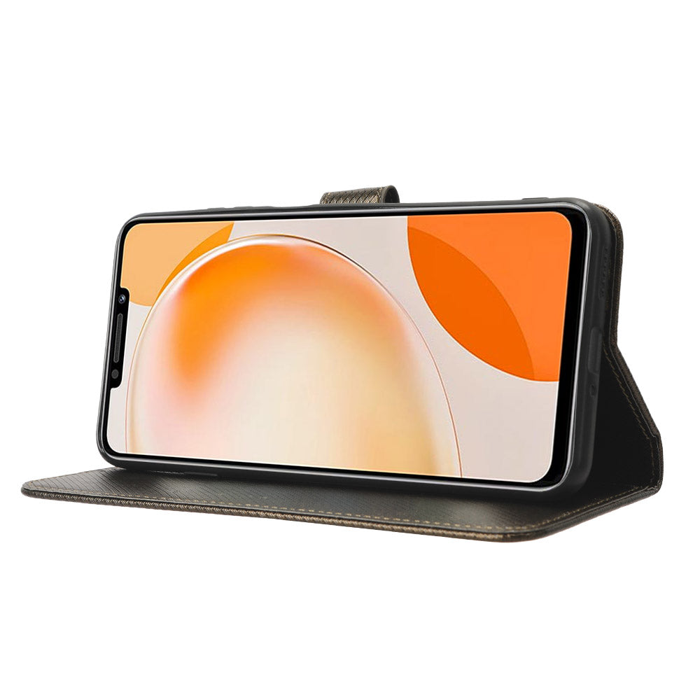 For Huawei nova Y91 4G / Enjoy 60X Wallet Phone Case PU Leather Diamond Texture Phone Stand Cover