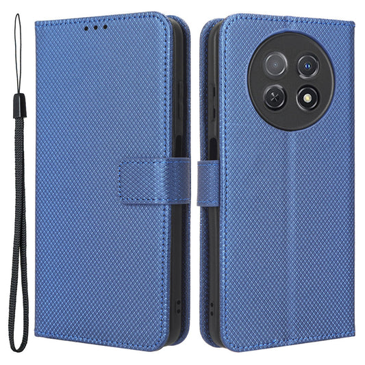 For Huawei nova Y91 4G / Enjoy 60X Wallet Phone Case PU Leather Diamond Texture Phone Stand Cover