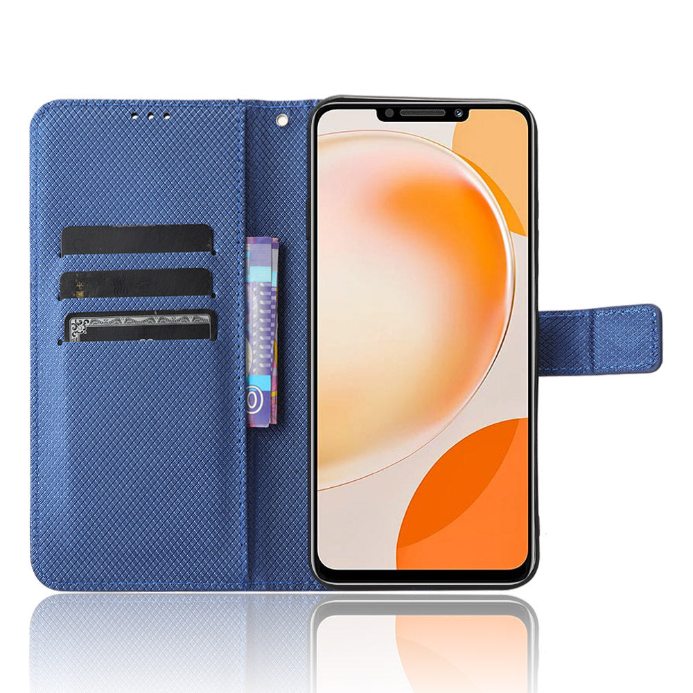For Huawei nova Y91 4G / Enjoy 60X Wallet Phone Case PU Leather Diamond Texture Phone Stand Cover