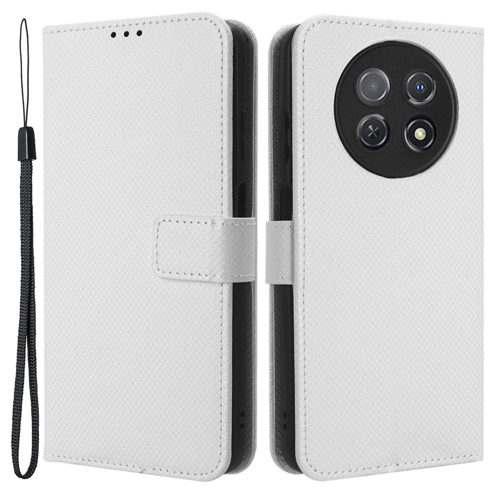 For Huawei nova Y91 4G / Enjoy 60X Wallet Phone Case PU Leather Diamond Texture Phone Stand Cover