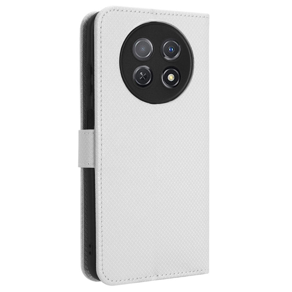 For Huawei nova Y91 4G / Enjoy 60X Wallet Phone Case PU Leather Diamond Texture Phone Stand Cover