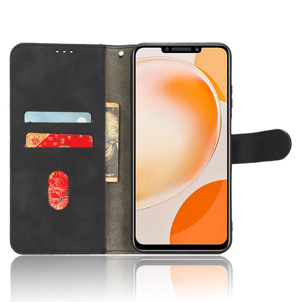 For Huawei Enjoy 60X PU Leather Flip Cover Skin-touch Stand Wallet Phone Case