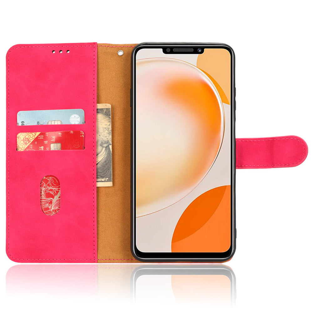 For Huawei Enjoy 60X PU Leather Flip Cover Skin-touch Stand Wallet Phone Case
