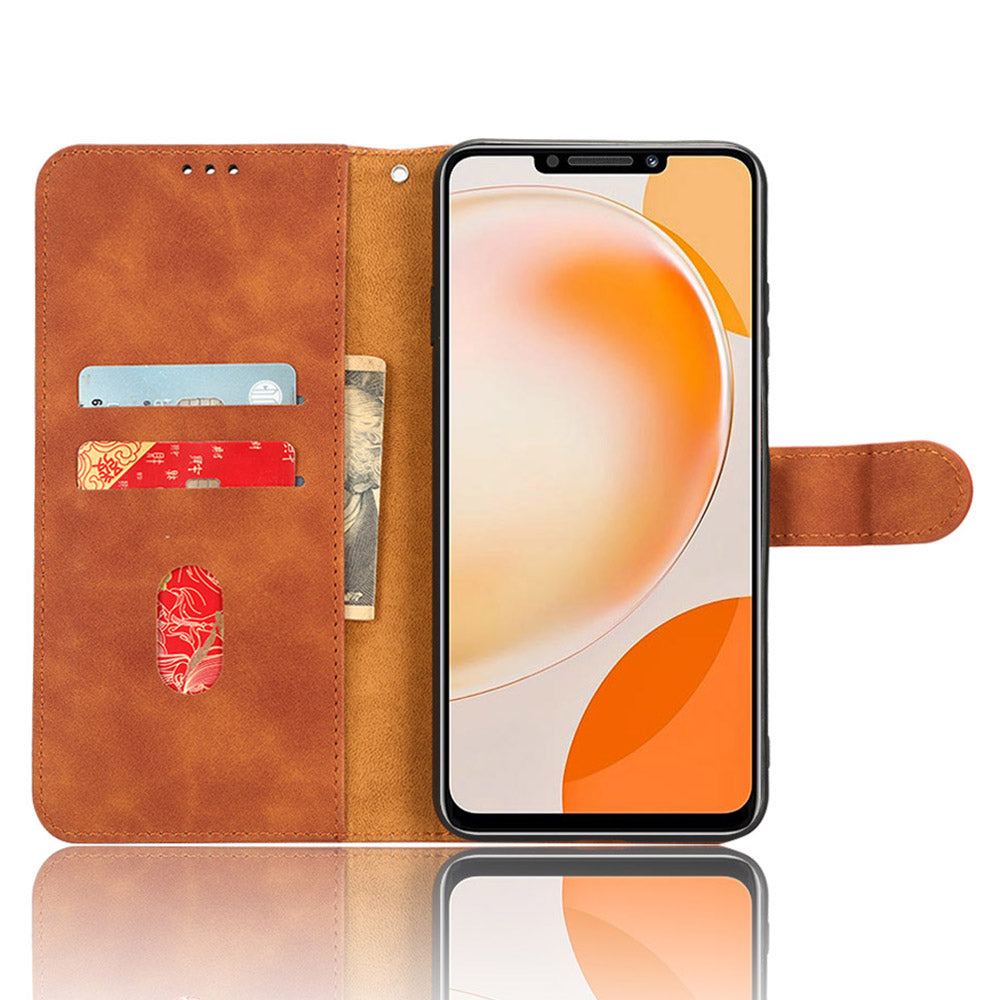 For Huawei Enjoy 60X PU Leather Flip Cover Skin-touch Stand Wallet Phone Case
