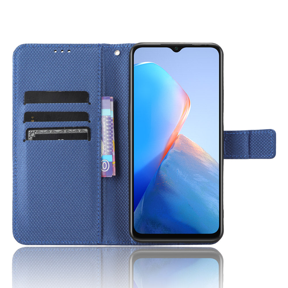 For Infinix Smart 7 Plus Diamond Texture Phone Case PU Leather Stand Wallet Phone Cover