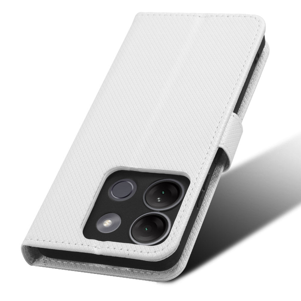 For Infinix Smart 7 HD 4G (X6516) Diamond Texture Flip Case PU Leather Stand Wallet Phone Cover