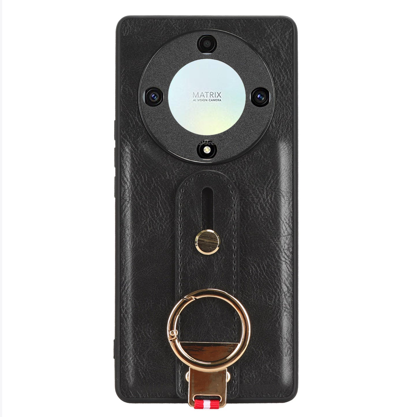 For Honor X9a 5G / Magic5 Lite 5G / X40 5G Leather Coated Phone Case Wristband Kickstand PC+TPU Protective Cover