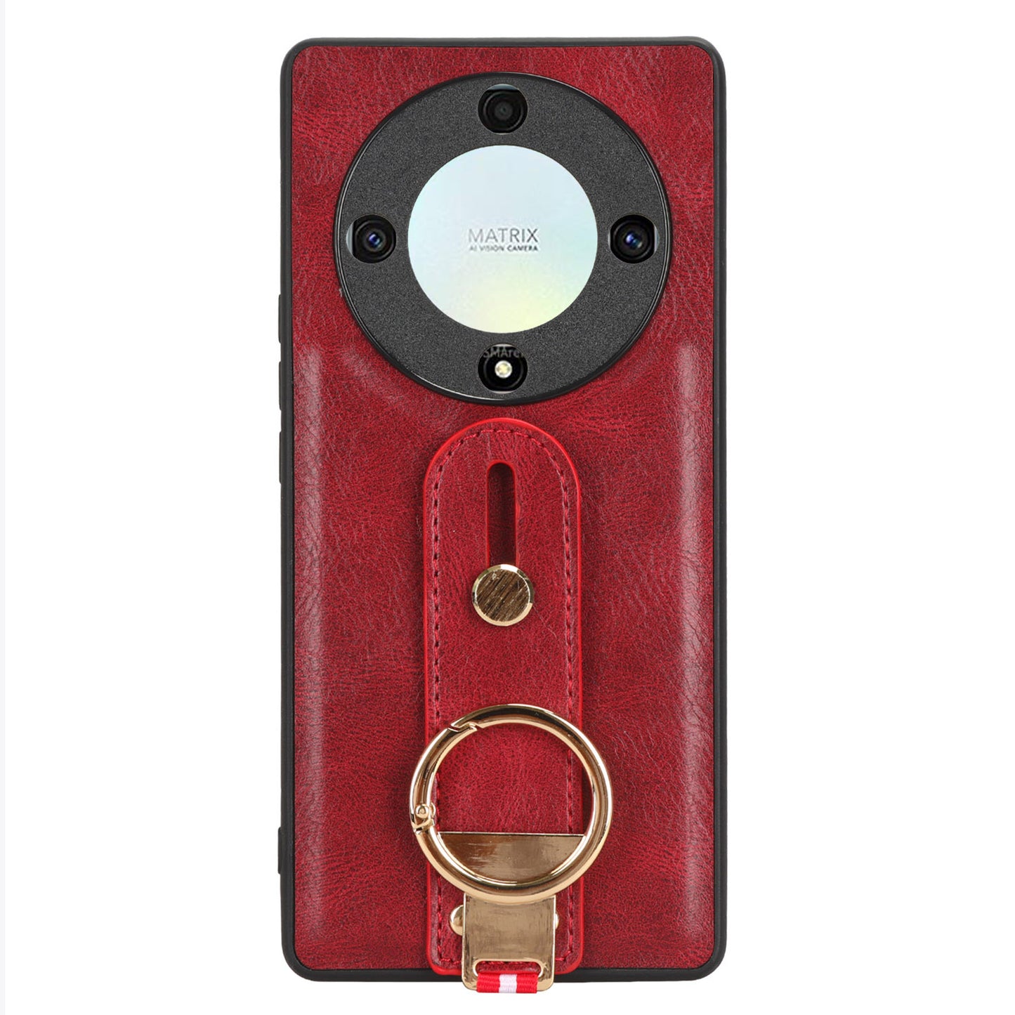 For Honor X9a 5G / Magic5 Lite 5G / X40 5G Leather Coated Phone Case Wristband Kickstand PC+TPU Protective Cover