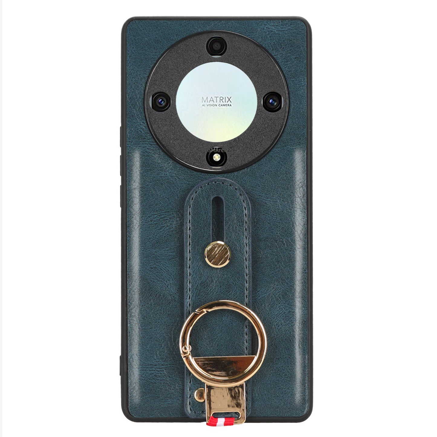 For Honor X9a 5G / Magic5 Lite 5G / X40 5G Leather Coated Phone Case Wristband Kickstand PC+TPU Protective Cover