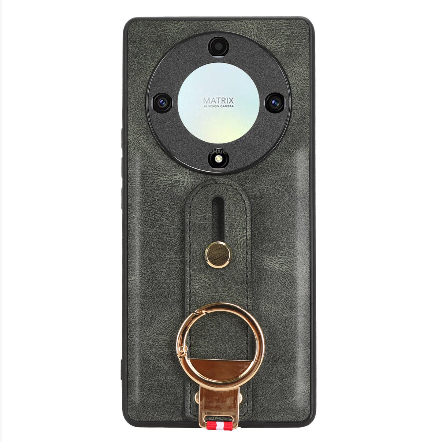 For Honor X9a 5G / Magic5 Lite 5G / X40 5G Leather Coated Phone Case Wristband Kickstand PC+TPU Protective Cover