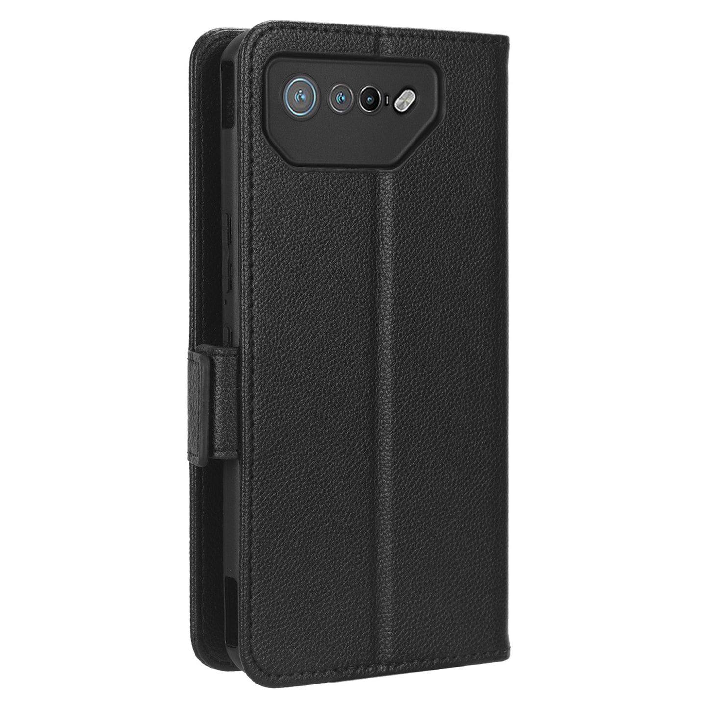 For Asus ROG Phone 7 5G Flip Stand Phone Shell PU Leather Wallet Anti-drop Case Litchi Texture Phone Cover